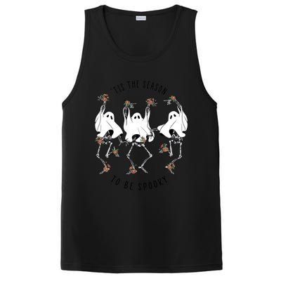 Tis The Season To Be Spooky Skeleton Dancing Halloween Fall Cool Gift PosiCharge Competitor Tank