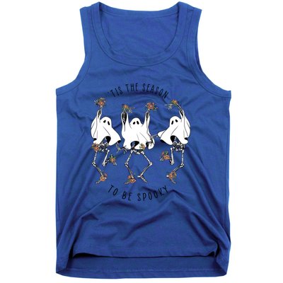 Tis The Season To Be Spooky Skeleton Dancing Halloween Fall Cool Gift Tank Top