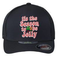 Tis The Season To Be Jolly Cookie Tree Christmas Retro Flexfit Unipanel Trucker Cap