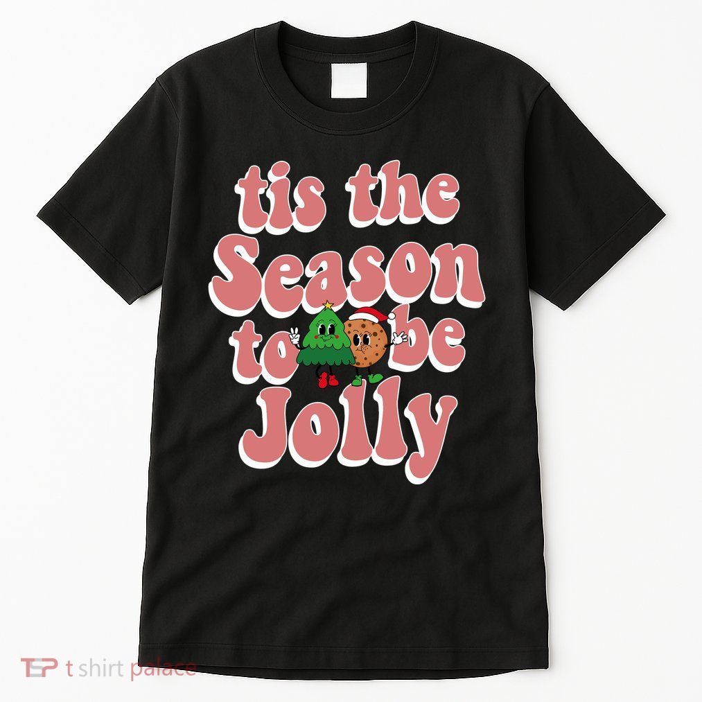 Tis The Season To Be Jolly Cookie Tree Christmas Retro Tall T-Shirt