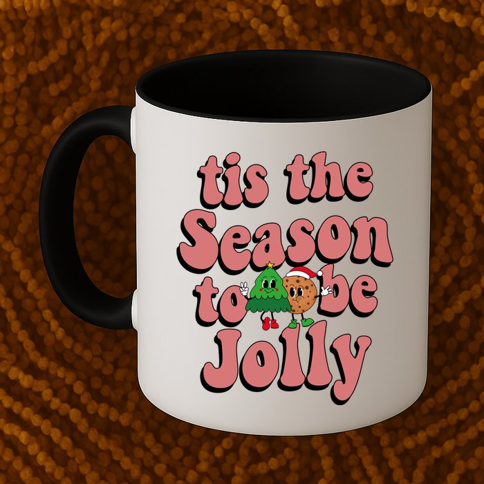 Tis The Season To Be Jolly Cookie Tree Christmas Retro Mug