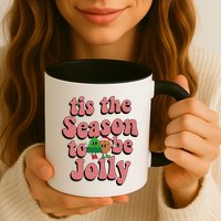 Tis The Season To Be Jolly Cookie Tree Christmas Retro Mug