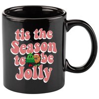 Tis The Season To Be Jolly Cookie Tree Christmas Retro 11oz C Handle Ceramic Mug