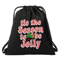 Tis The Season To Be Jolly Cookie Tree Christmas Retro Drawstring Bag