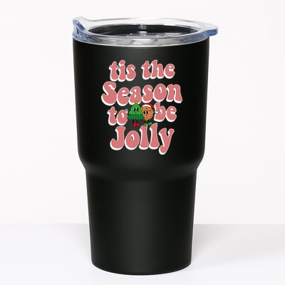 Tis The Season To Be Jolly Cookie Tree Christmas Retro Tumbler