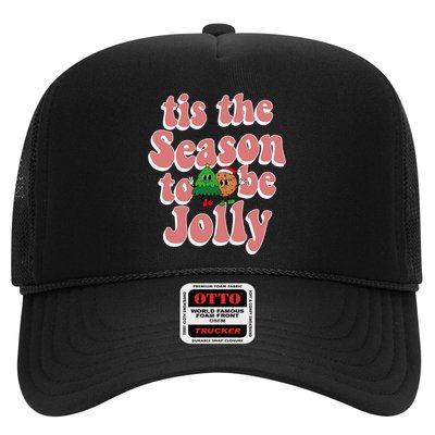 Tis The Season To Be Jolly Cookie Tree Christmas Retro Trucker Hat