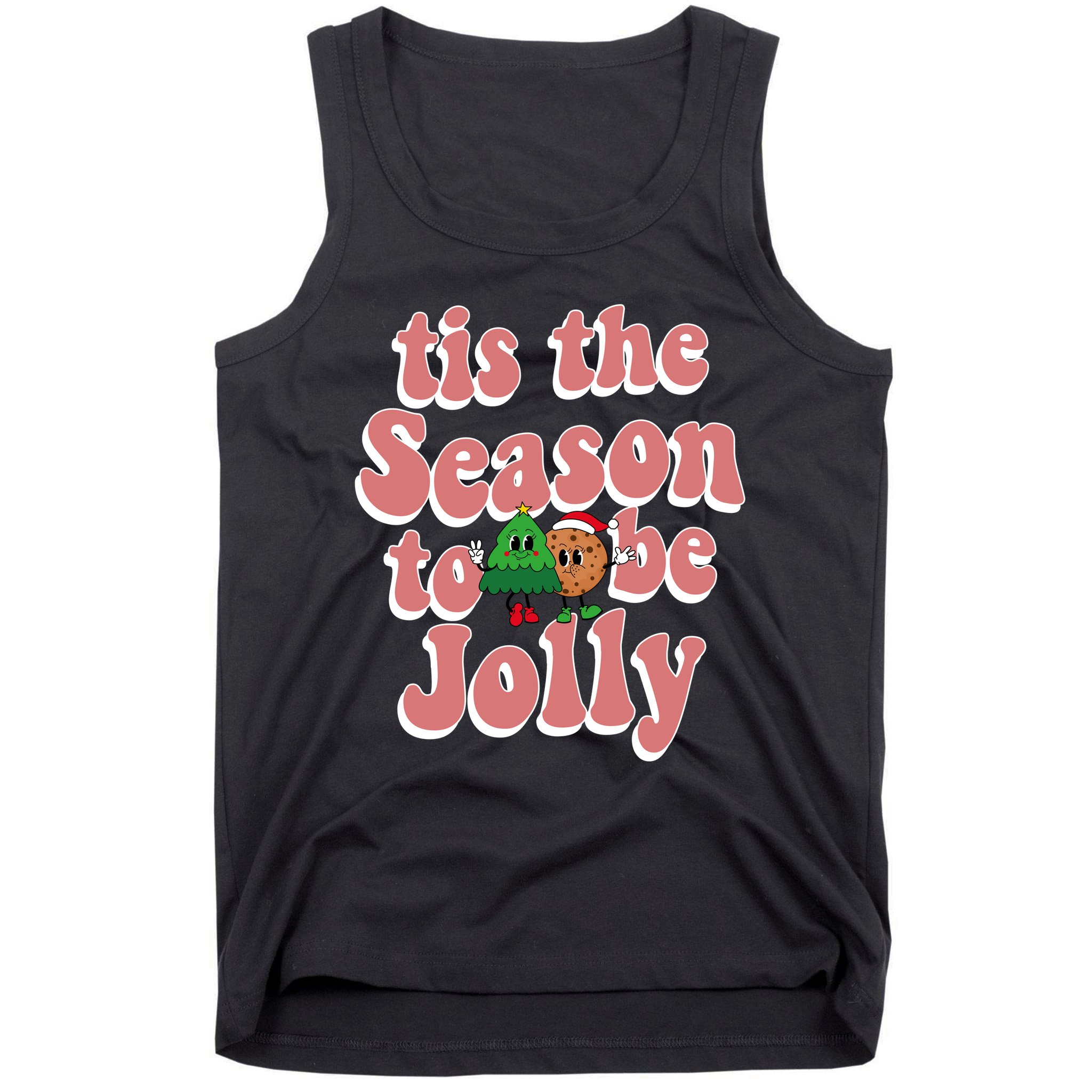 Tis The Season To Be Jolly Cookie Tree Christmas Retro Tank Top
