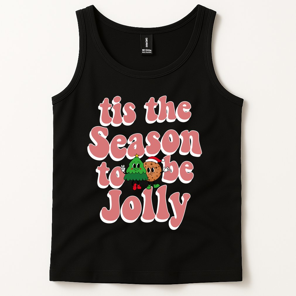 Tis The Season To Be Jolly Cookie Tree Christmas Retro Tank Top