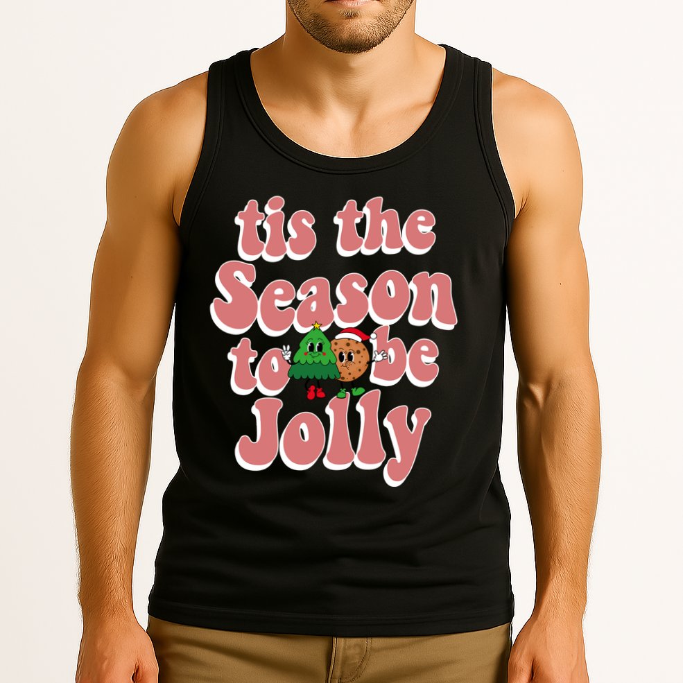 Tis The Season To Be Jolly Cookie Tree Christmas Retro Tank Top