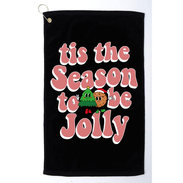 Tis The Season To Be Jolly Cookie Tree Christmas Retro Golf Towel