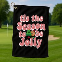 Tis The Season To Be Jolly Cookie Tree Christmas Retro Golf Towel