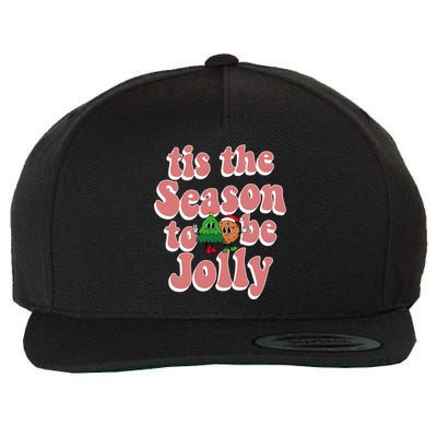 Tis The Season To Be Jolly Cookie Tree Christmas Retro Wool Snapback Cap
