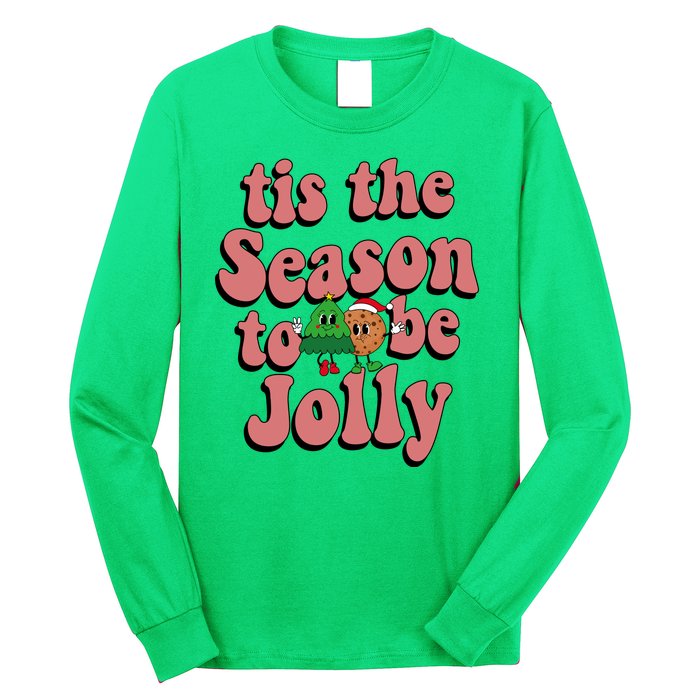 Tis The Season To Be Jolly Cookie Tree Christmas Retro Long Sleeve Shirt