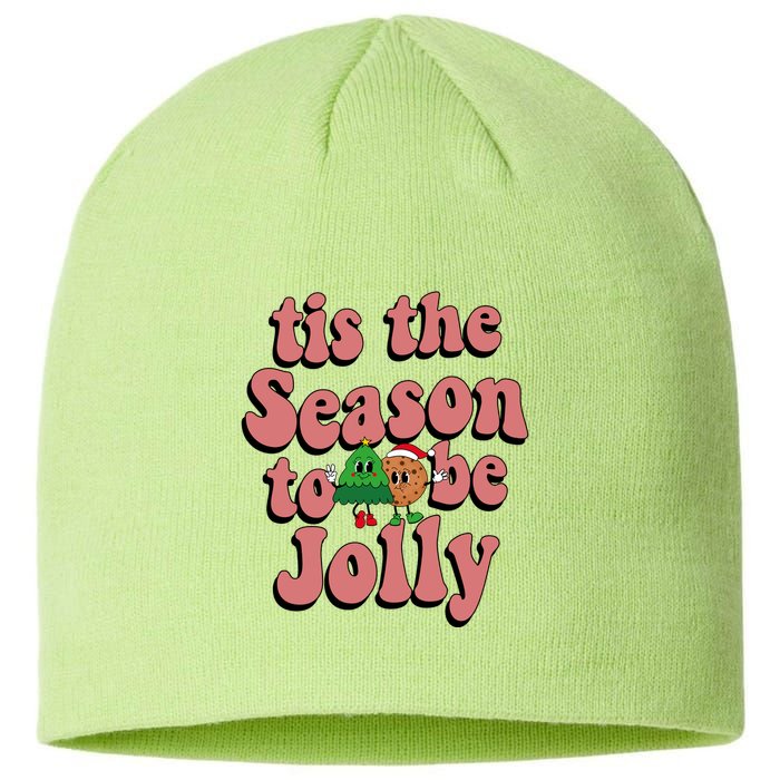 Tis The Season To Be Jolly Cookie Tree Christmas Retro Sustainable Beanie