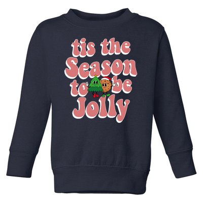 Tis The Season To Be Jolly Cookie Tree Christmas Retro Toddler Sweatshirt