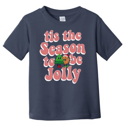 Tis The Season To Be Jolly Cookie Tree Christmas Retro Toddler T-Shirt