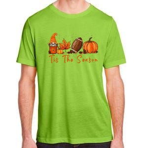 Tis The Season Pumpkin Leaf Latte Fall Thanksgiving Football Gift Adult ChromaSoft Performance T-Shirt