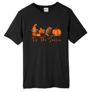 Tis The Season Pumpkin Leaf Latte Fall Thanksgiving Football Gift Tall Fusion ChromaSoft Performance T-Shirt