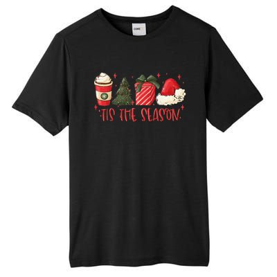 Tis The Season Christmas Coffee Lover Santa Claus Xmas Gifts Tall Fusion ChromaSoft Performance T-Shirt