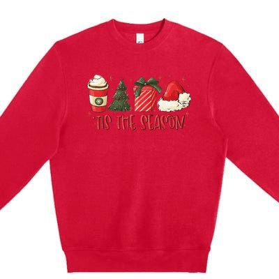 Tis The Season Christmas Coffee Lover Santa Claus Xmas Gifts Premium Crewneck Sweatshirt