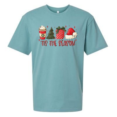 Tis The Season Christmas Coffee Lover Santa Claus Xmas Gifts Sueded Cloud Jersey T-Shirt