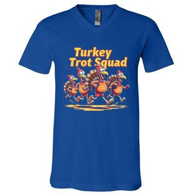 Turkey Trot Squad Running Thanksgiving Teams Fun Run Meaningful Gift V-Neck T-Shirt