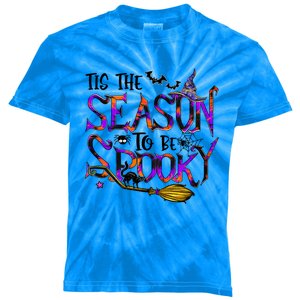 Tis The Season To Be Spooky Vibes Halloween Tie Dye Witch Gift Kids Tie-Dye T-Shirt