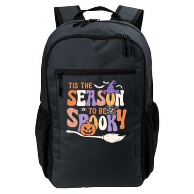 Tis The Season To Be Spooky Halloween Witch Hat Groovy Retro Gift Daily Commute Backpack