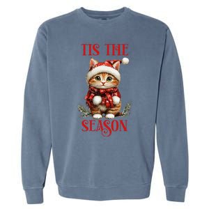 Tis The Season Cat Garment-Dyed Sweatshirt