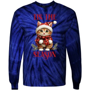 Tis The Season Cat Tie-Dye Long Sleeve Shirt