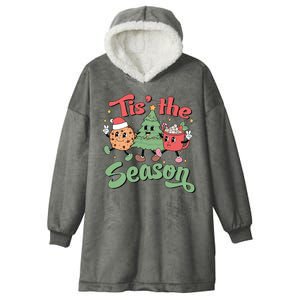 Tis The Season Christmas Holiday Festive Hooded Wearable Blanket