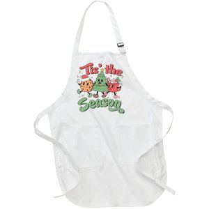 Tis The Season Christmas Holiday Festive Full-Length Apron With Pockets