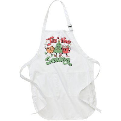 Tis The Season Christmas Holiday Festive Full-Length Apron With Pockets