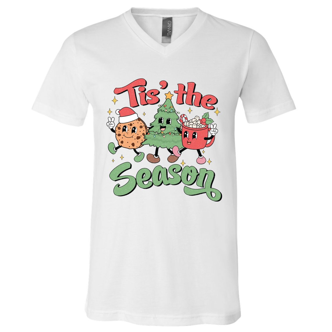 Tis The Season Christmas Holiday Festive V-Neck T-Shirt