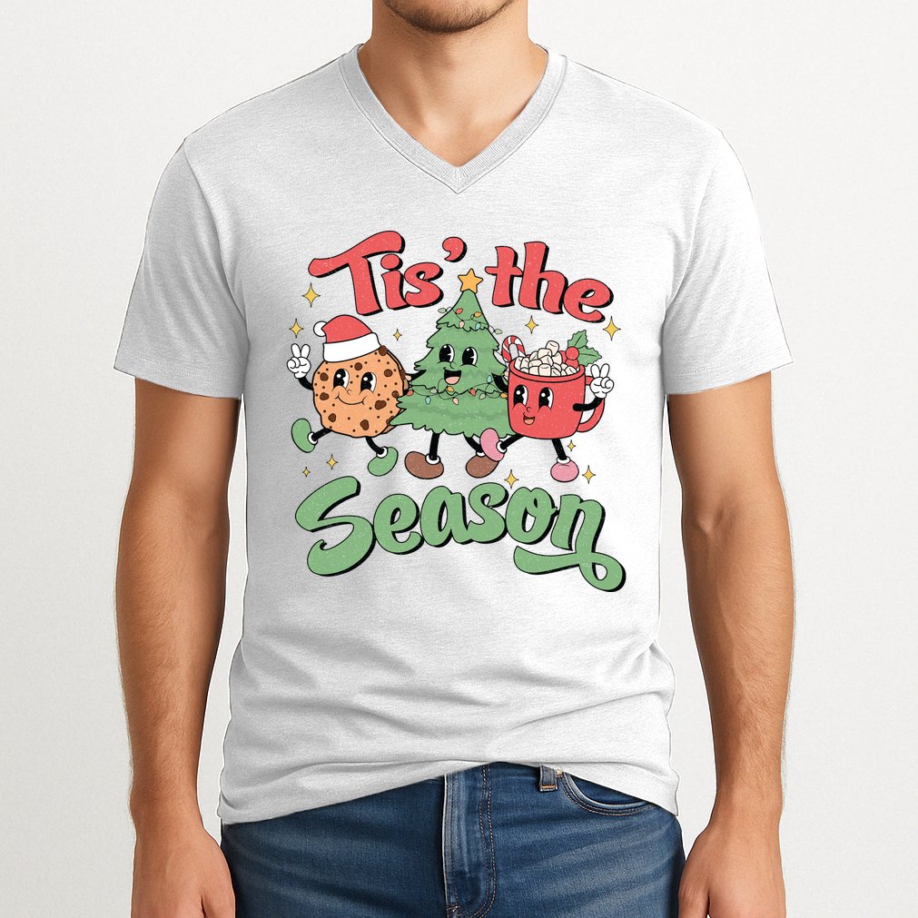 Tis The Season Christmas Holiday Festive V-Neck T-Shirt