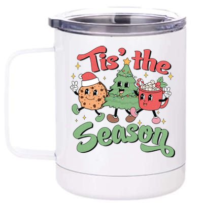 Tis The Season Christmas Holiday Festive 12 oz Stainless Steel Tumbler Cup