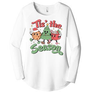 Tis The Season Christmas Holiday Festive Women's Perfect Tri Tunic Long Sleeve Shirt