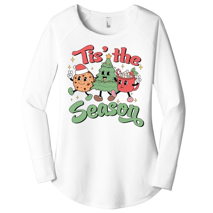 Tis The Season Christmas Holiday Festive Women's Perfect Tri Tunic Long Sleeve Shirt