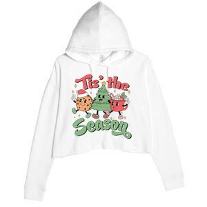 Tis The Season Christmas Holiday Festive Crop Fleece Hoodie