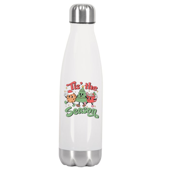 Tis The Season Christmas Holiday Festive Stainless Steel Insulated Water Bottle