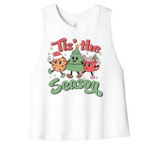 Tis The Season Christmas Holiday Festive Women's Racerback Cropped Tank