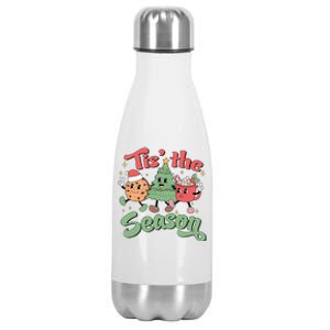 Tis The Season Christmas Holiday Festive Stainless Steel Insulated Water Bottle