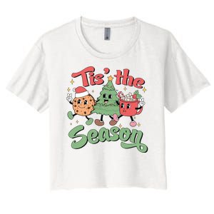 Tis The Season Christmas Holiday Festive Women's Crop Top Tee