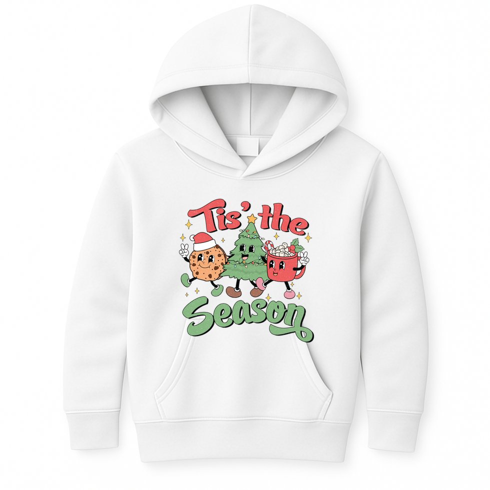Tis The Season Christmas Holiday Festive Kids Hoodie