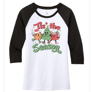 Tis The Season Christmas Holiday Festive Women's Tri-Blend 3/4-Sleeve Raglan Shirt