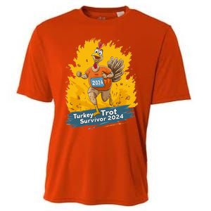 Turkey Trot Survivor 2024 Funny Thanksgiving Jog Run Race Funny Gift Cooling Performance Crew T-Shirt