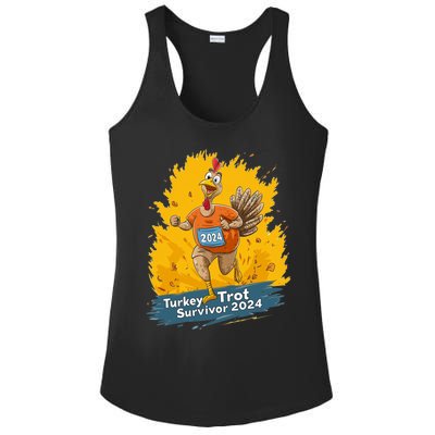 Turkey Trot Survivor 2024 Funny Thanksgiving Jog Run Race Funny Gift Ladies PosiCharge Competitor Racerback Tank