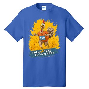 Turkey Trot Survivor 2024 Funny Thanksgiving Jog Run Race Funny Gift Tall T-Shirt