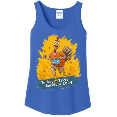 Turkey Trot Survivor 2024 Funny Thanksgiving Jog Run Race Funny Gift Ladies Essential Tank