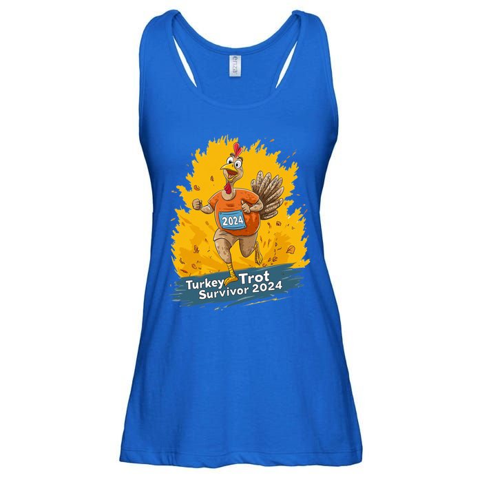 Turkey Trot Survivor 2024 Funny Thanksgiving Jog Run Race Funny Gift Ladies Essential Flowy Tank